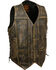 Image #1 - Milwaukee Leather Men's Distressed 10 Pocket Vest, Black/tan, hi-res