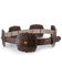 Image #1 - Angel Ranch Women's Brown Scalloped Concho Leather Belt, Brown, hi-res
