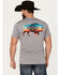 Image #1 - Pendleton Men's Saltillo Sunset Bison Short Sleeve Graphic T-Shirt , Grey, hi-res