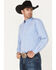 Ariat Men's Nory Stretch Geo Print Button-Down Western Shirt , Light Blue, hi-res