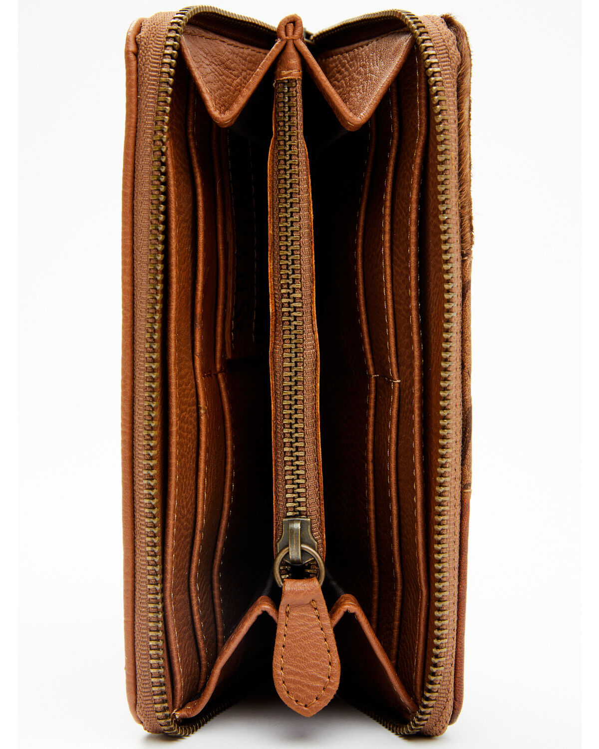Image #6 - Shyanne Women's Brown Patchwork Hair-On & Tooled Wristlet Wallet, Lt Brown, hi-res