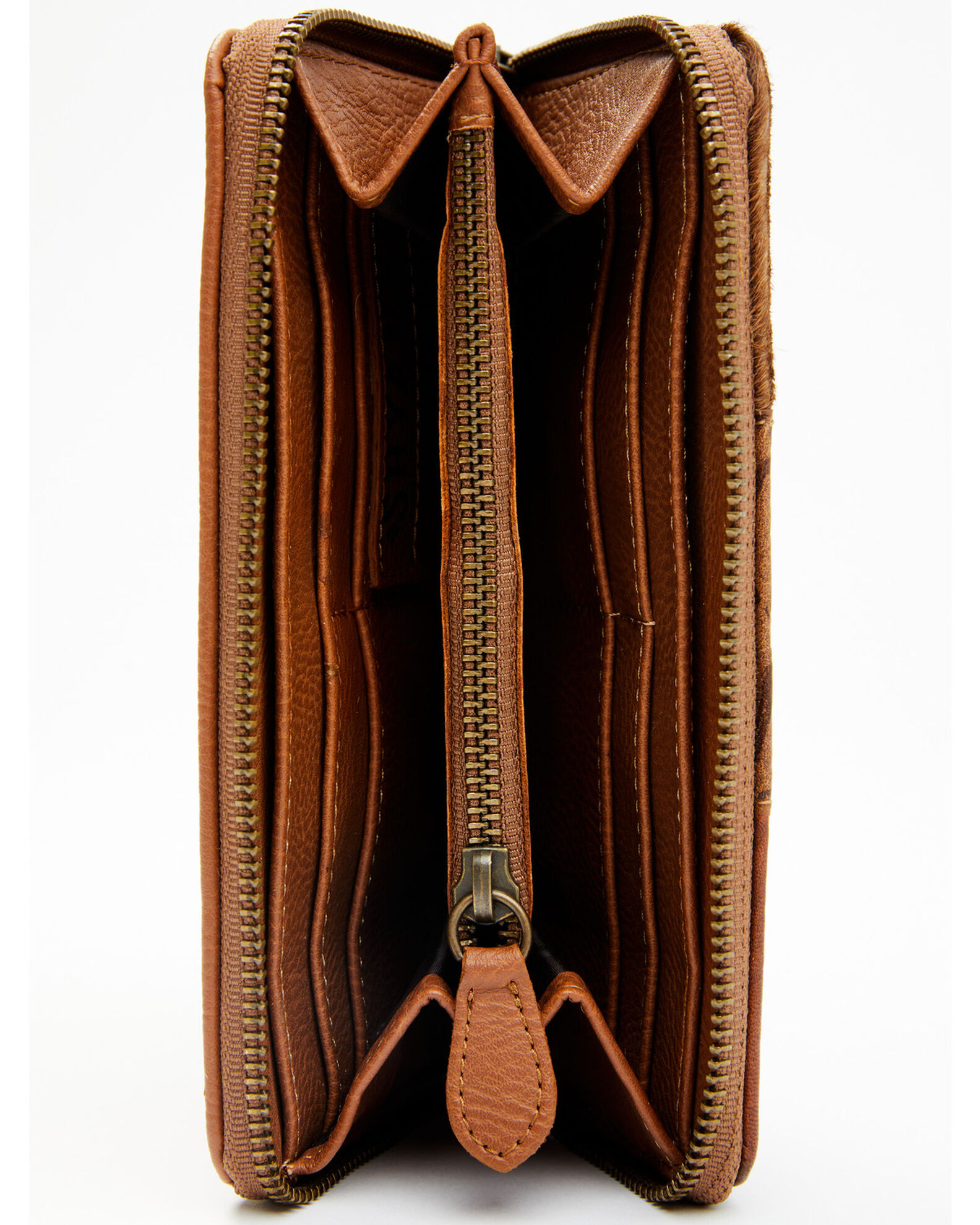 Image #6 - Shyanne Women's Brown Patchwork Hair-On & Tooled Wristlet Wallet, Lt Brown, hi-res