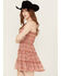 Image #2 - Ash & Violet Women's Floral Tier Mini Dress, Rust Copper, hi-res