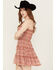 Image #2 - Ash & Violet Women's Floral Tier Mini Dress , Rust Copper, hi-res