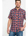 Image #5 - Wrangler Retro Men's Premium Plaid Print Short Sleeve Western Shirt , Navy, hi-res