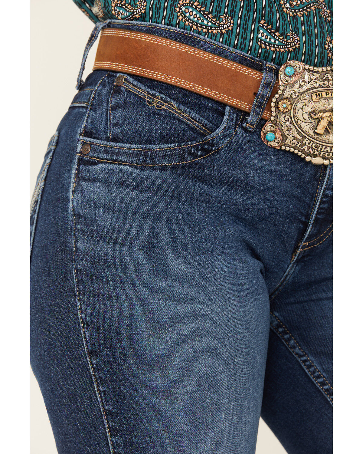 Image #2 - Wrangler Women's Q-Baby Dark Wash Mid Rise Bootcut Ultimate Riding Jeans, Dark Wash, hi-res