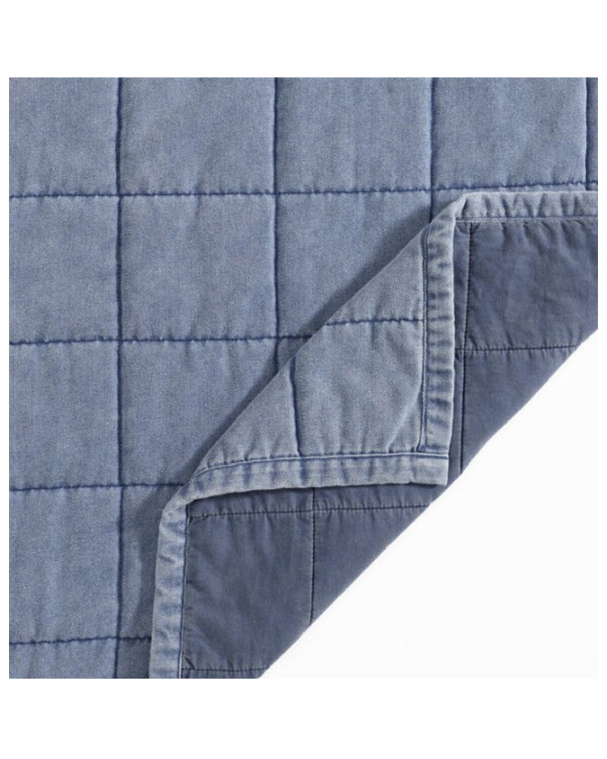 Image #3 - HiEnd Accents Stonewashed Denim Queen Size Quilt Set - 3 Piece, Blue, hi-res