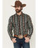 Image #1 - RANK 45&reg; Men's Fargo Southwestern Striped Long Sleeve Button-Down Stretch Western Shirt, Multi, hi-res