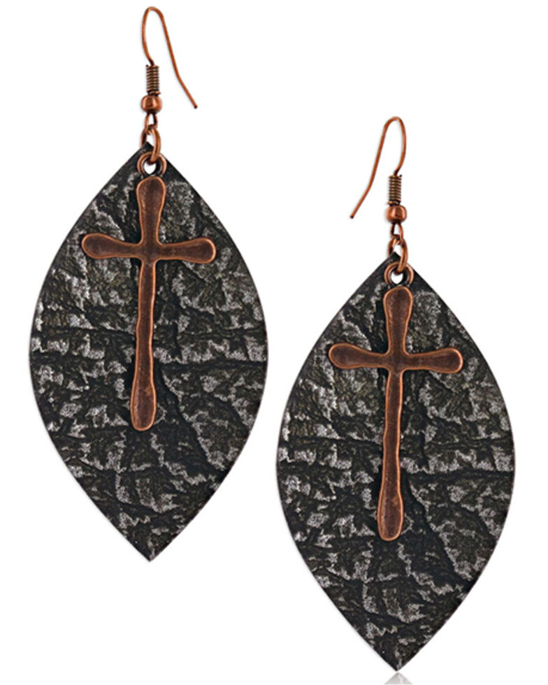 Montana Silversmiths Women's Natured Crosses Soft Leather Earrings, No Color, hi-res