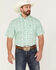 Image #1 - Panhandle Select Men's Allover Floral Print Short Sleeve Button Down Western Shirt , Green, hi-res