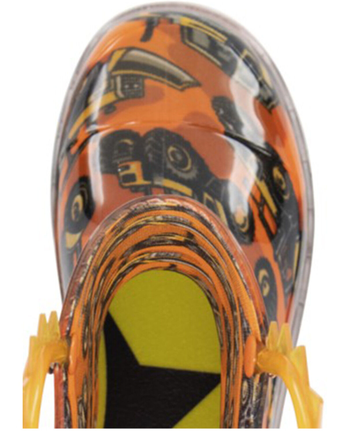 Image #6 - Western Chief Boys' Tractors Lighted Rain Boots - Round Toe, Orange, hi-res