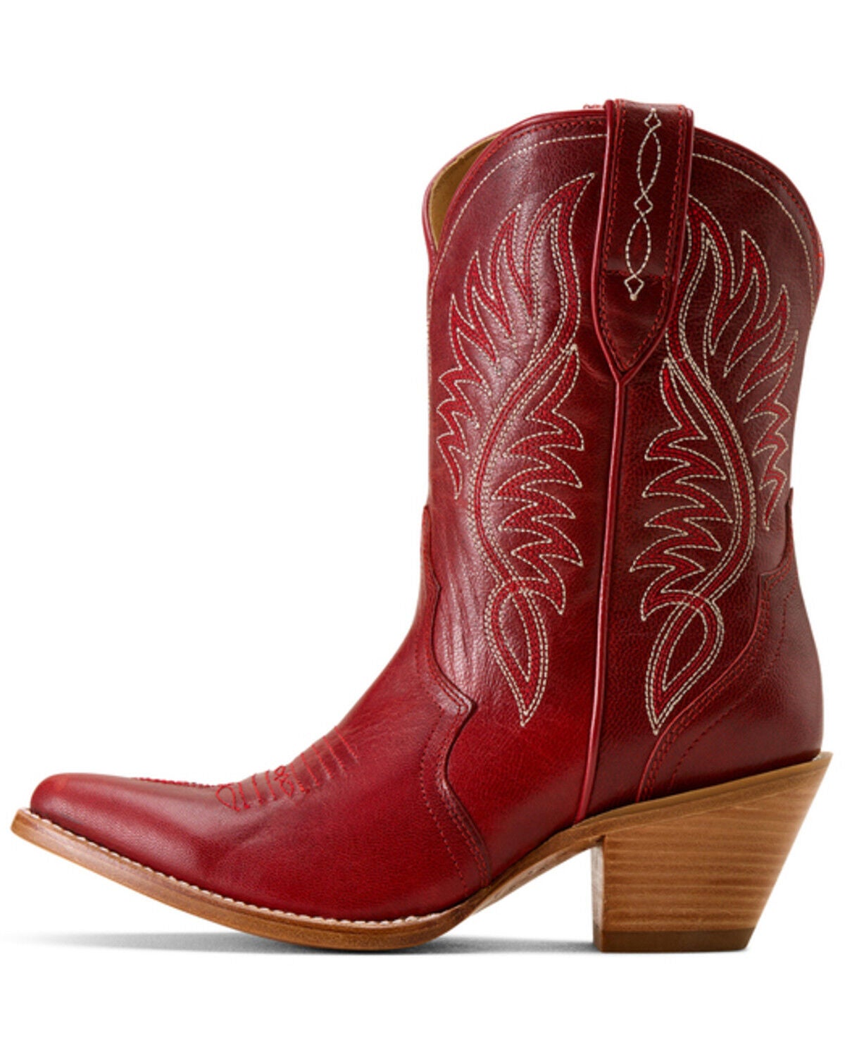 Image #2 - Ariat Women's Julietta Western Booties - Round Toe, Red, hi-res