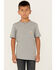 Image #1 - Carhartt Boys' Logo Pocket Short Sleeve T-Shirt, Charcoal, hi-res