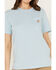 Image #3 - Carhartt Women's Loose Fit Heavyweight Short Sleeve Pocket T-Shirt, Heather Blue, hi-res