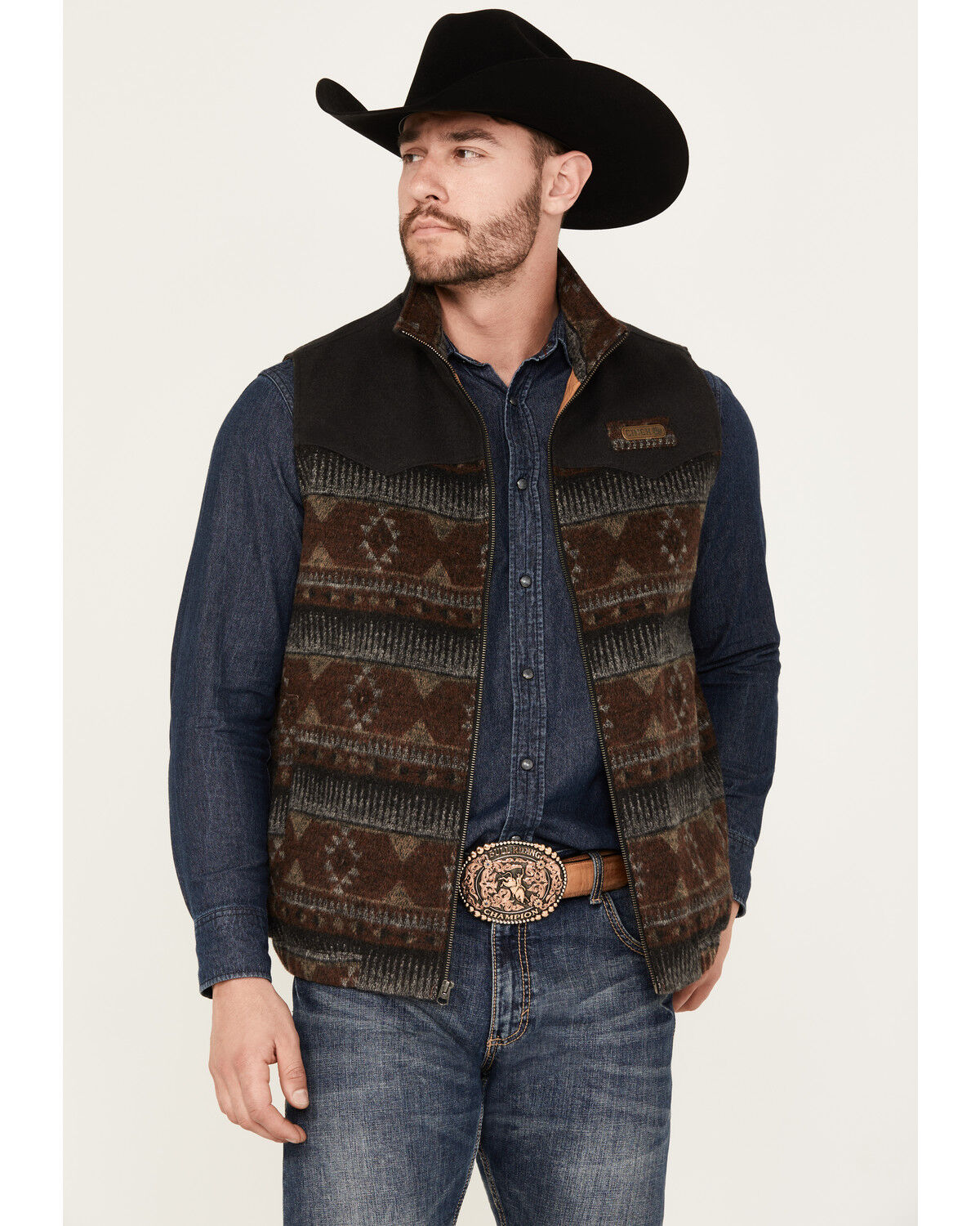 Image #1 - Cinch Men's Southwestern Concealed Carry Vest, Multi, hi-res