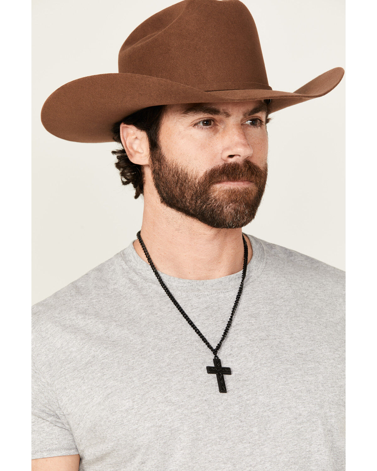Image #1 - Cody James Men's Matte Cross Necklace, Black, hi-res