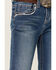 Shyanne Little Girls' Dark Wash Zigzag Pocket Bootcut Jeans, Blue, hi-res
