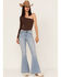 Shyanne Women's Light Wash Mid Rise Signature Embroidery Bootcut Jeans, Dark Medium Wash, hi-res