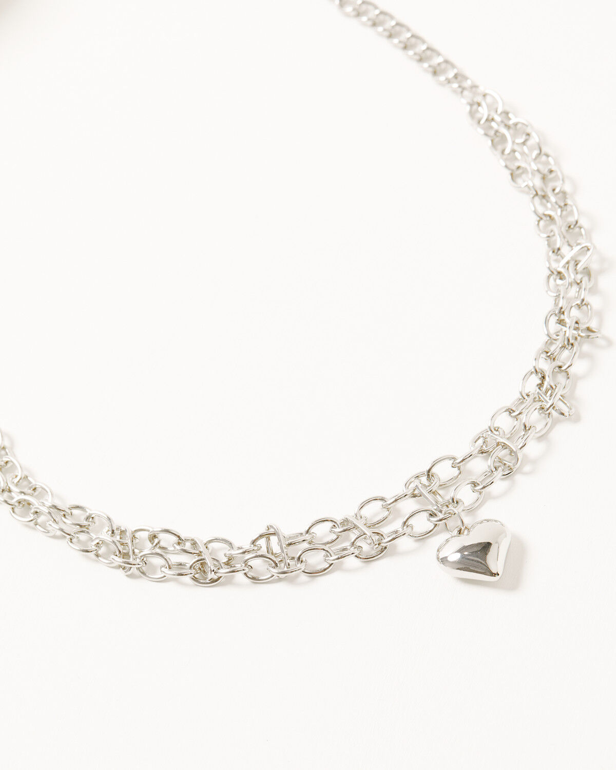 Image #1 - Shyanne Women's Heart Layered Necklace, Silver, hi-res