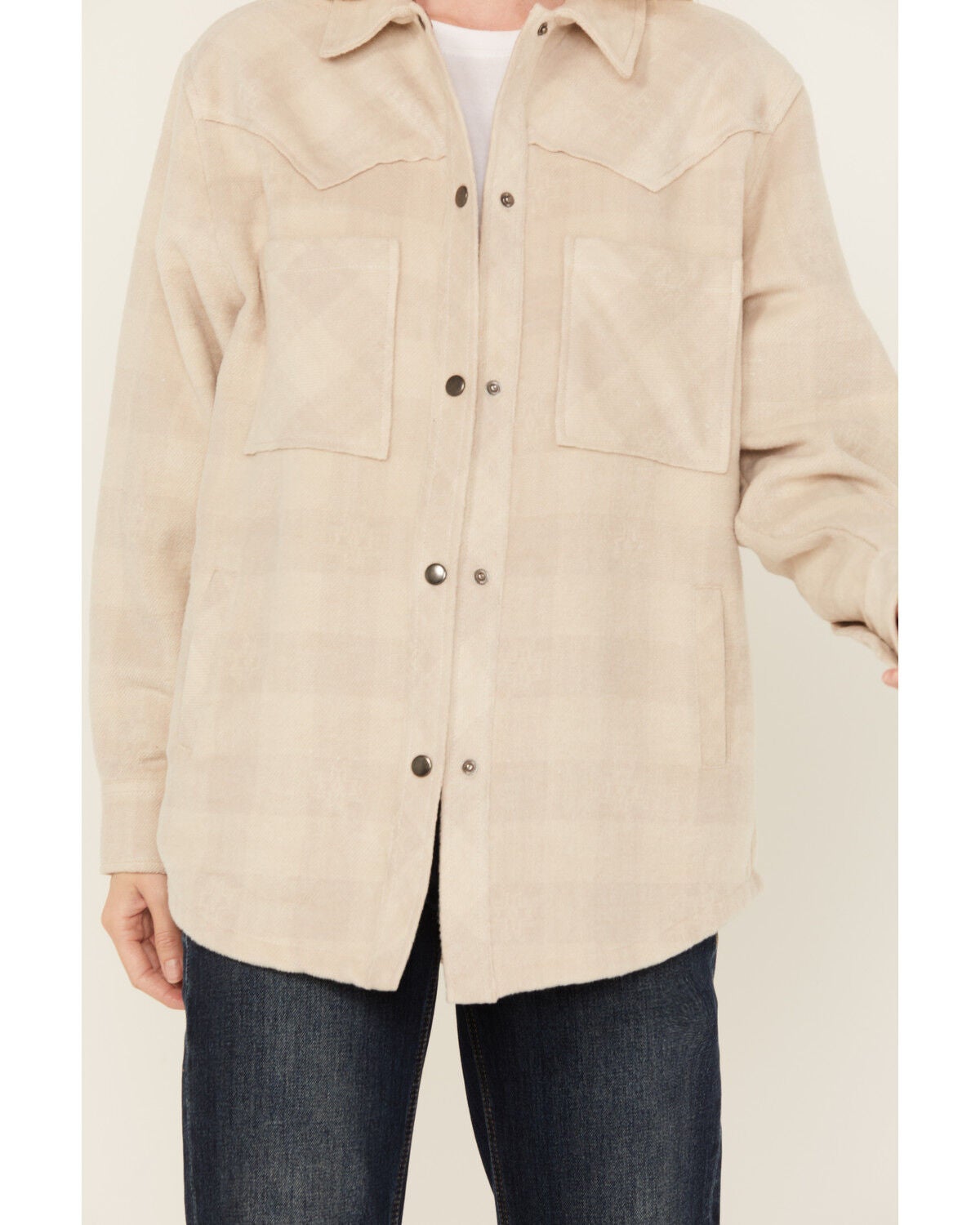 Image #3 - Rock & Roll Denim Women's Western Shacket, Natural, hi-res