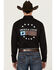 Image #1 - RANK 45® Men's American Legend Logo Performance Twill Long Sleeve Pearl Snap Western Shirt, Black, hi-res