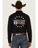 Image #1 - RANK 45® Men's American Legend Logo Performance Twill Long Sleeve Pearl Snap Western Shirt , Black, hi-res