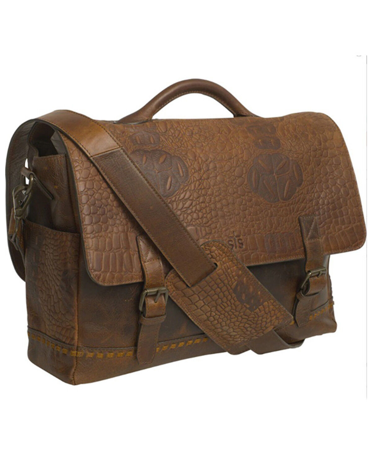Image #1 - STS Ranchwear by Carroll Men's Croc Messenger, Chestnut, hi-res