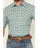 Image #3 - Wrangler Retro Men's Plaid Print Short Sleeve Snap Western Shirt, Turquoise, hi-res