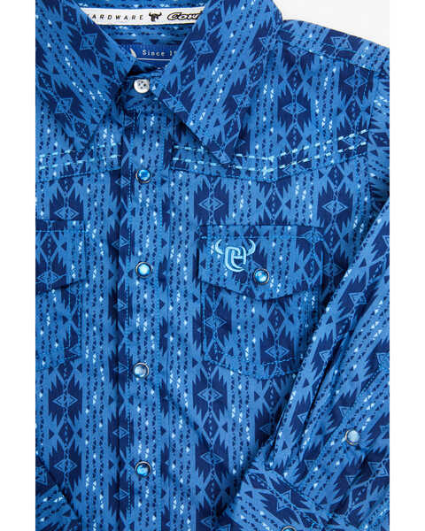 Image #2 - Cowboy Hardware Toddler Boys' Southwestern Print Long Sleeve Snap Western Shirt, Blue, hi-res
