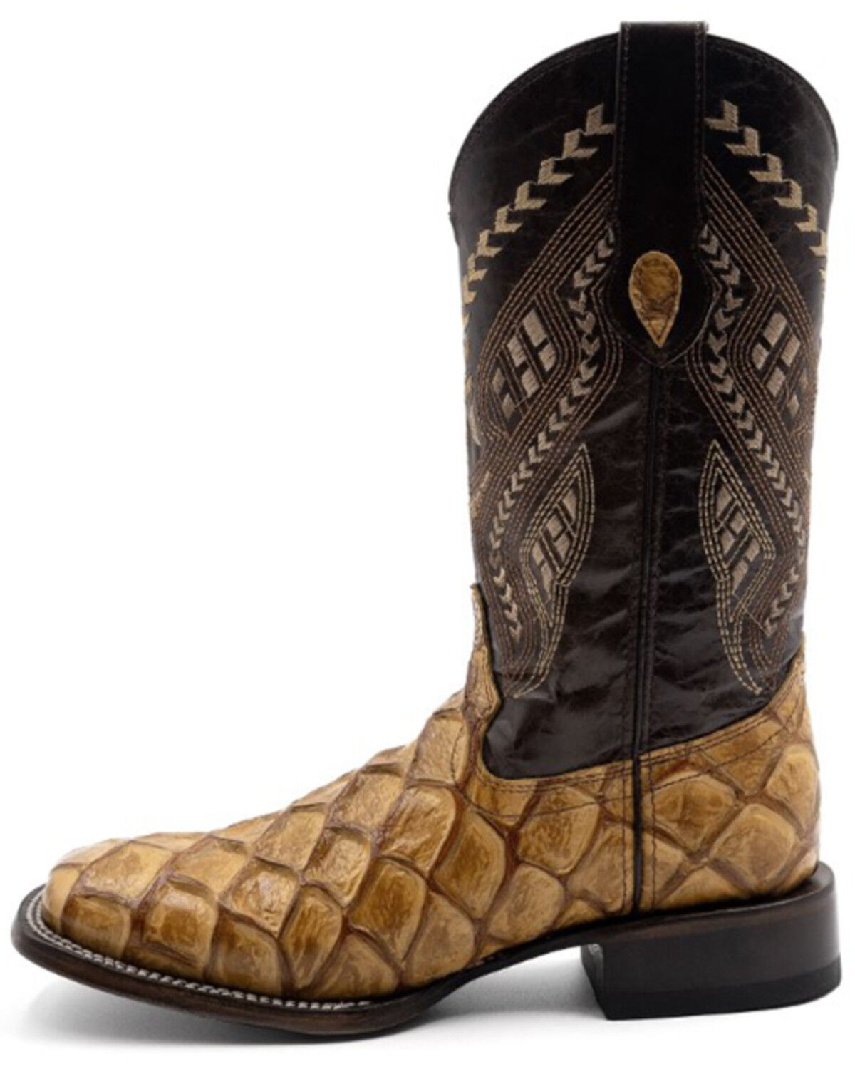 Image #3 - Ferrini Men's Bronco Pirarucu Print Western Boots - Broad Square Toe, Brown, hi-res