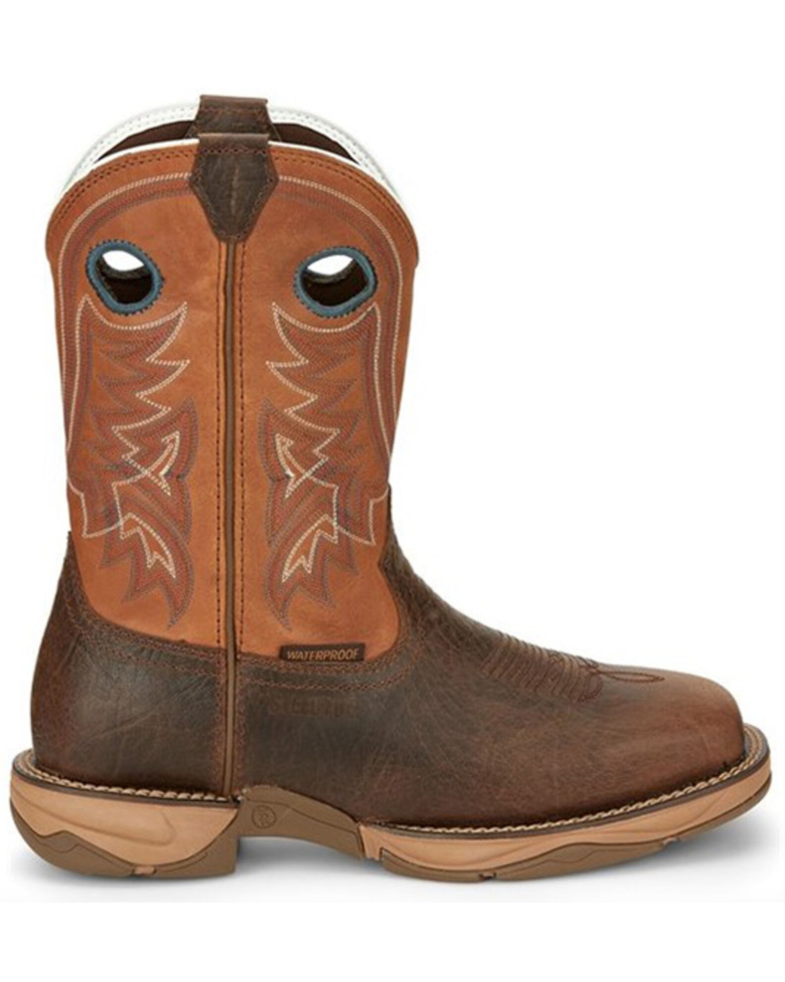 Image #2 - Tony Lama Men's Lopez Waterproof Western Work Boots - Steel Toe, Brown, hi-res