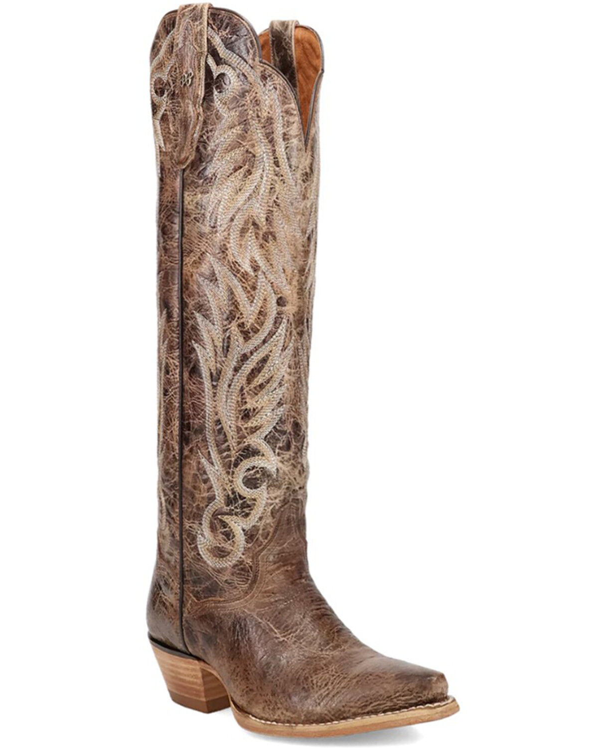 Image #1 - Dan Post Women's Rustic Ridge Tall Western Boots - Snip Toe, Brown, hi-res
