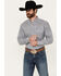 Ariat Men's Oliver Print Long Sleeve Button-Down Western Shirt, Navy, hi-res