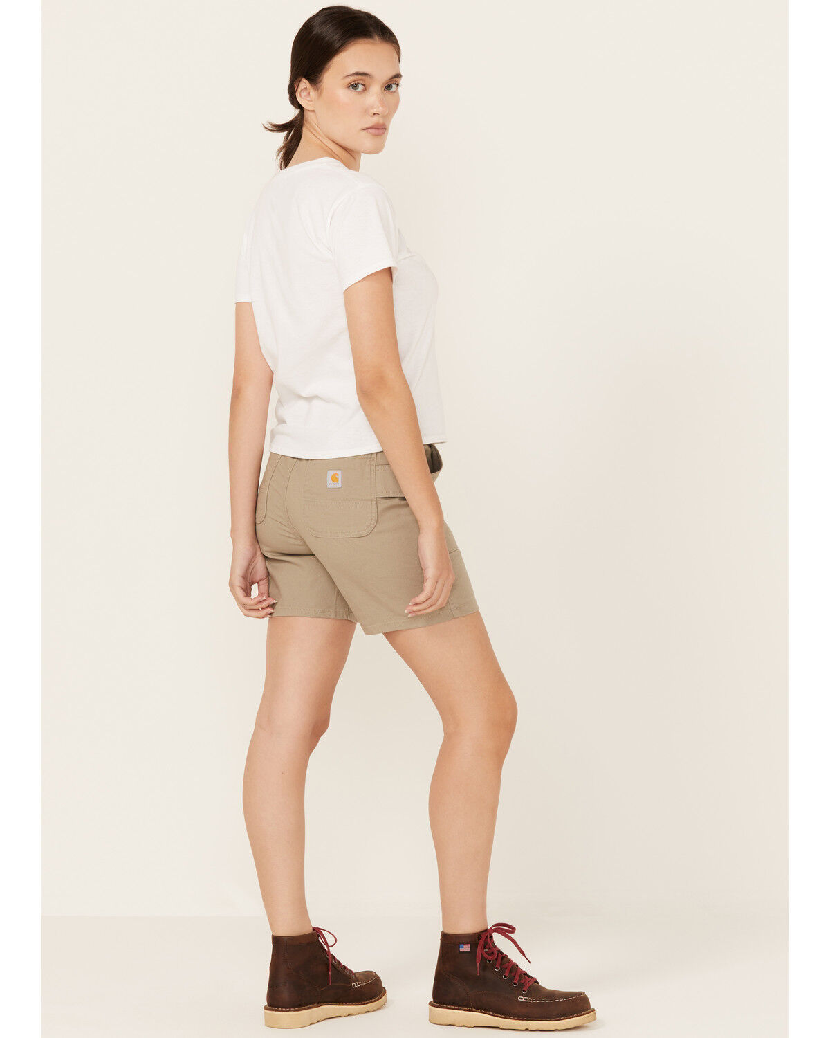 Image #3 - Carhartt Women's Rugged Flex® Relaxed Fit Canvas Work Shorts, Light Grey, hi-res