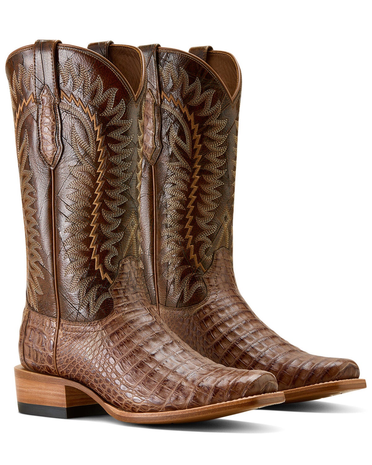 Image #4 - Ariat Men's Futurity Finalist Exotic Caiman Western Boots - Square Toe, Natural, hi-res