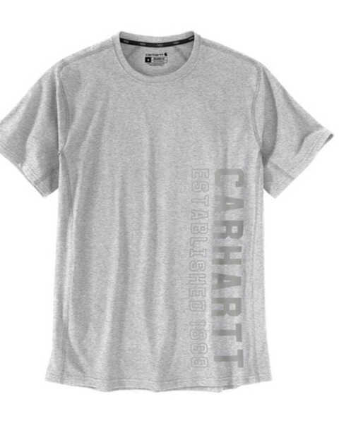 Image #1 - Carhartt Men's Force Midweight Logo Graphic Short Sleeve Work T-Shirt , Grey, hi-res