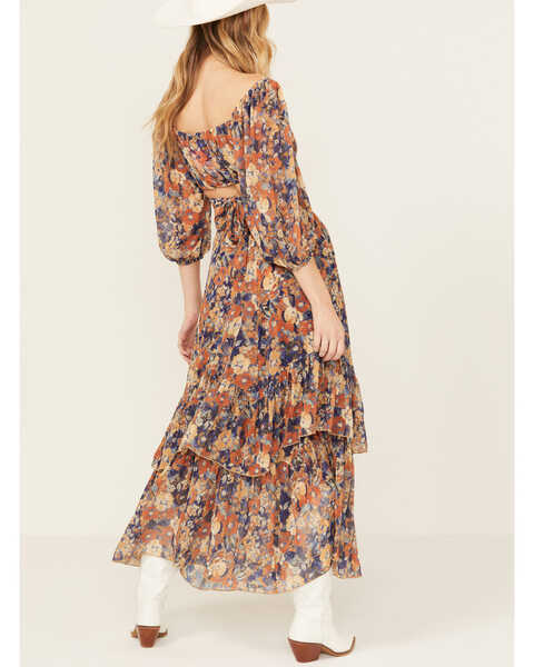 Image #3 - Beyond The Radar Women's Floral Print Tiered Maxi Skirt , Multi, hi-res