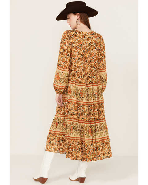 Image #4 - Spell Women's Impala Floral Midi Dress, Gold, hi-res