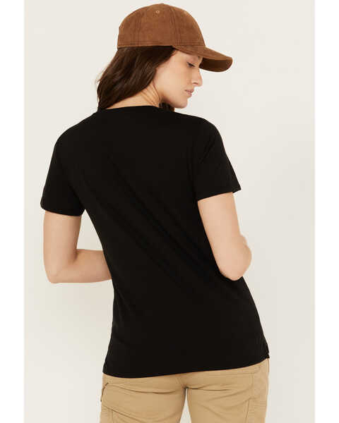 Image #4 - Carhartt Women's Relaxed Fit Lightweight Short Sleeve V Neck T-Shirt, Black, hi-res
