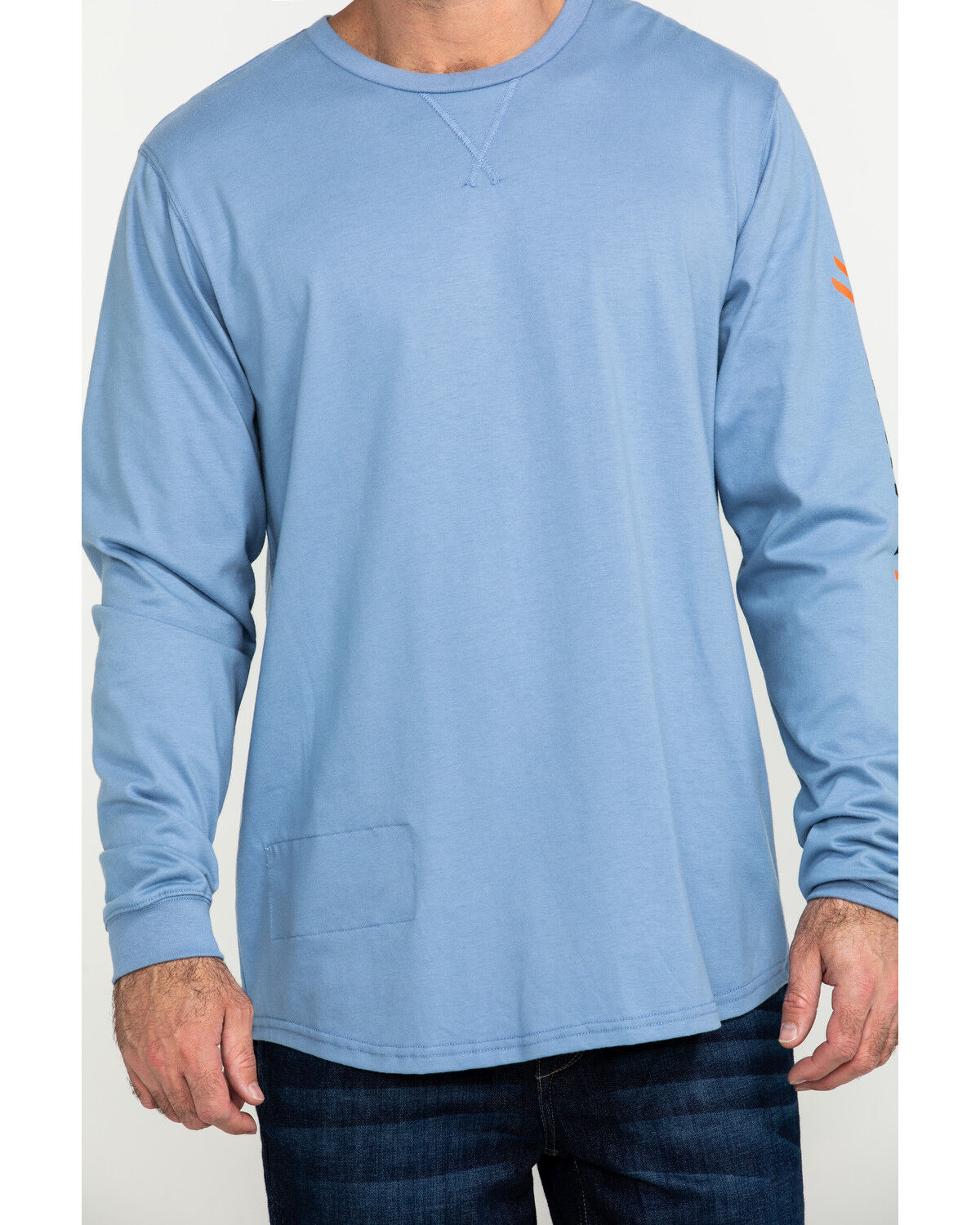 Image #4 - Hawx Men's FR Logo Long Sleeve Work T-Shirt - Big & Tall, Blue, hi-res