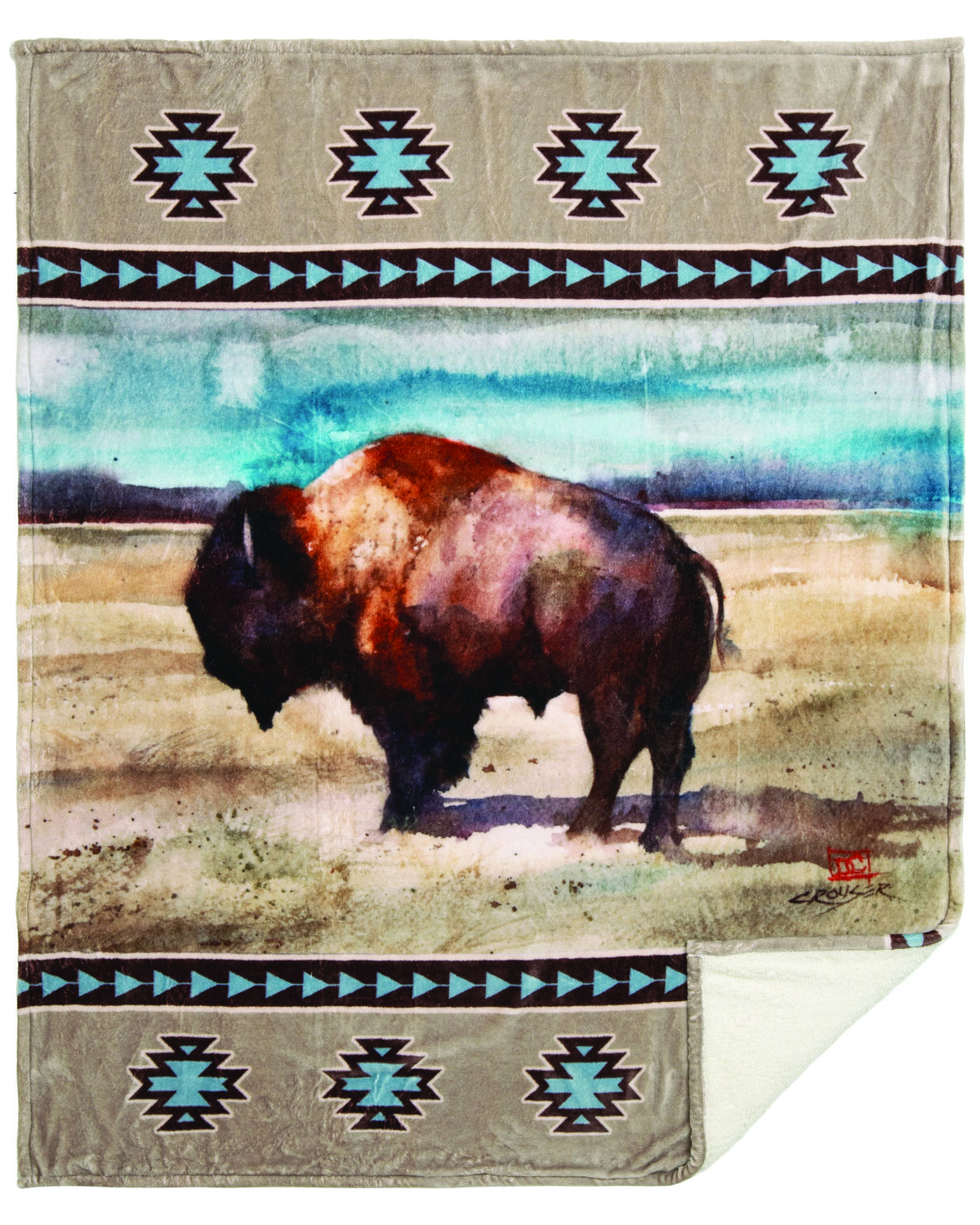 Image #1 - Carstens Home Dean Crouser Renegade Plush Sherpa Throw, Multi, hi-res