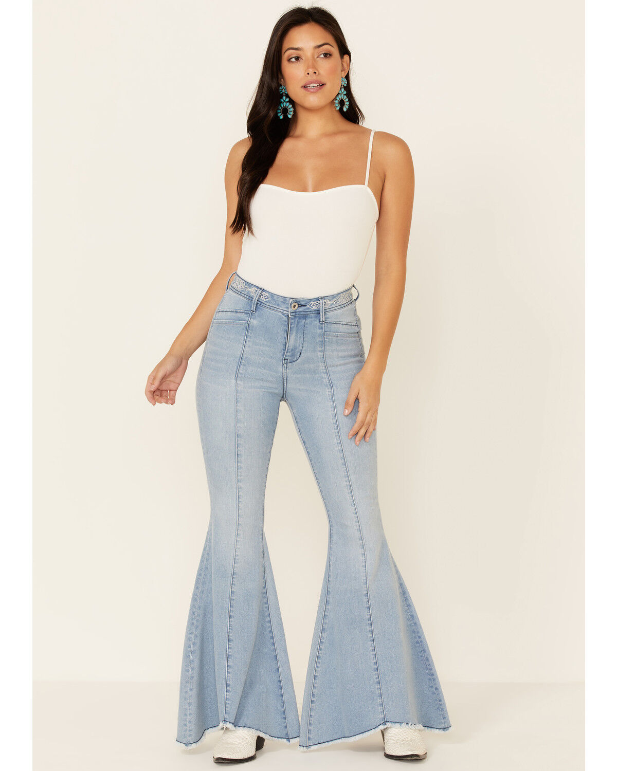 Image #1 - Grace in LA Women's Southwestern Flare Leg Jeans, , hi-res