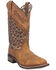 Laredo Women's Wild Arrow Western Performance Boots - Broad Square Toe, Honey, hi-res