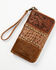 Image #5 - Shyanne Women's Brown Patchwork Hair-On & Tooled Wristlet Wallet, Lt Brown, hi-res