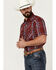 Image #2 - Ely Walker Men's Plaid Print Short Sleeve Pearl Snap Western Shirt - Big , Red, hi-res