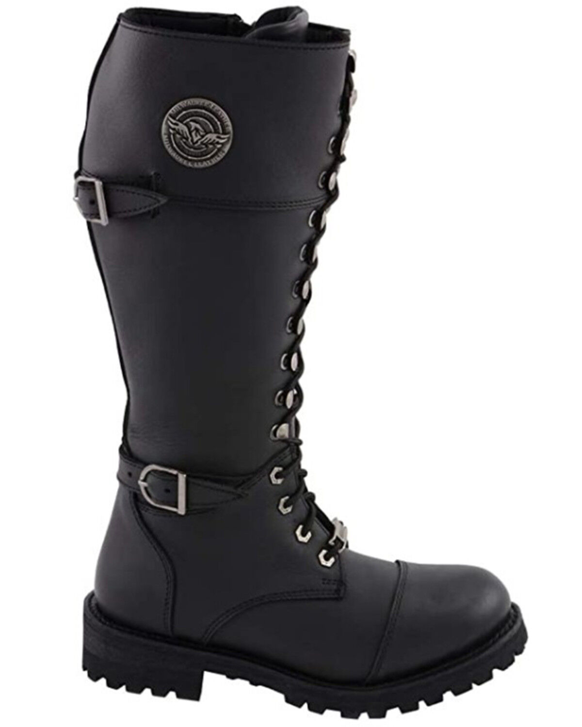 Image #2 - Milwaukee Leather Women's Front Toe Cap Riding Boots - Round Toe, Black, hi-res