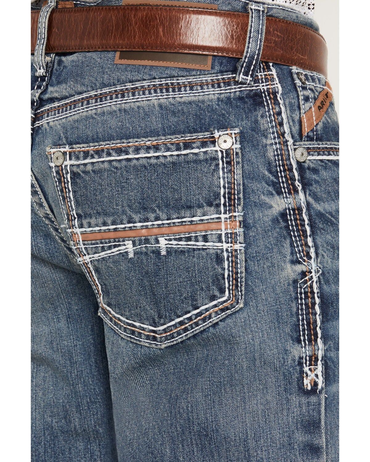Image #4 - Ariat Men's M4 Coltrane Durango Medium Wash Low Rise Relaxed Bootcut Jeans, Denim, hi-res