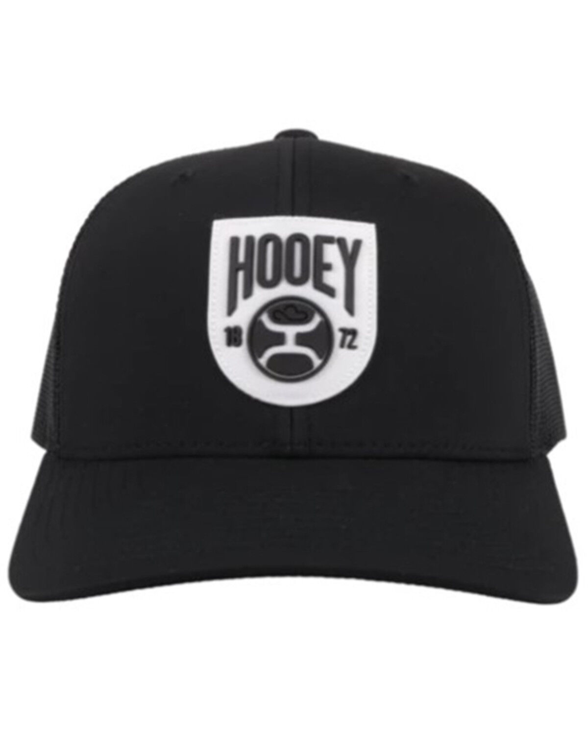 Image #3 - Hooey Men's Bronx Rubber Patch Trucker Cap, Black, hi-res