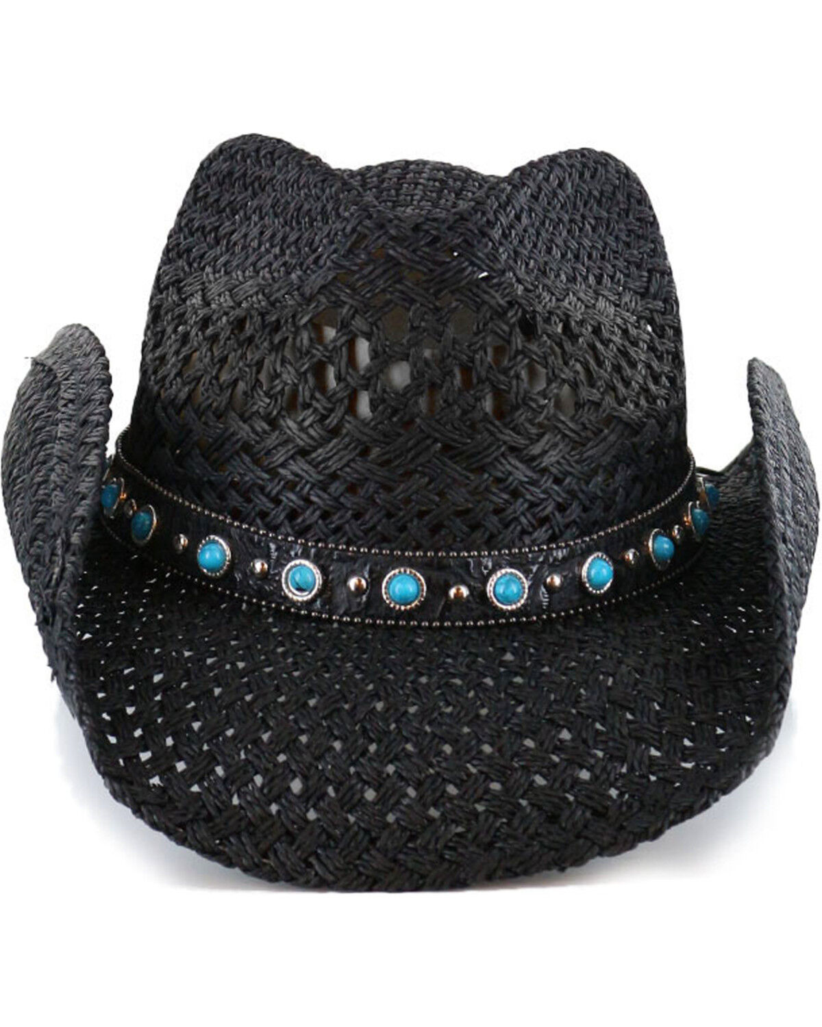 Image #2 - Shyanne Women's Alabama Straw Cowboy Hat, Black, hi-res