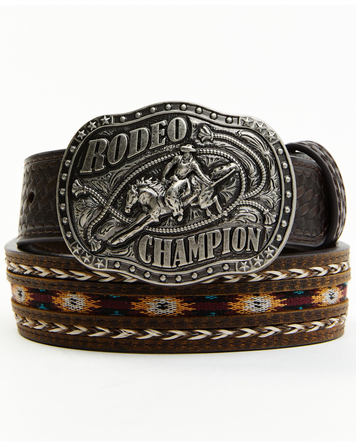 Cody James Boys' Rodeo Champion Belt, Dark Brown, hi-res